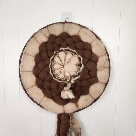 Vintage Mandela Wool Feathers Indigenous Home Decor Boho Bohemian First Nations - Picture 6 of 9